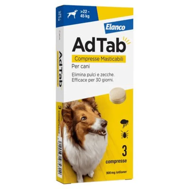 elanco adtab compresse masticabili per cani 22-45 kg