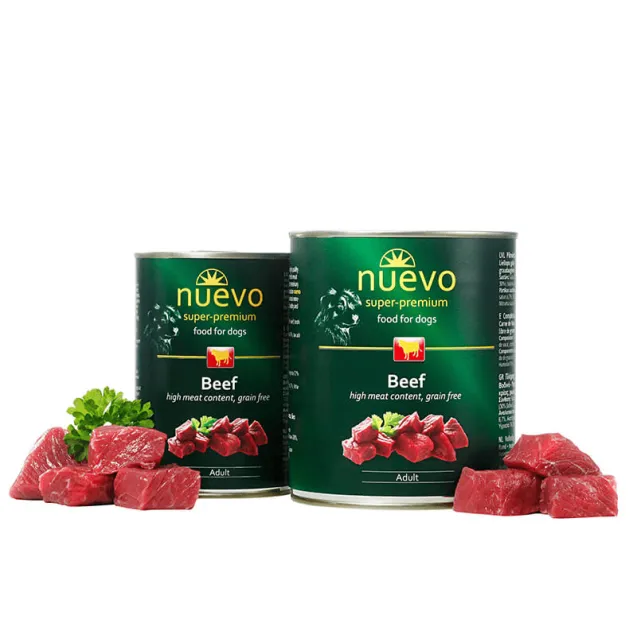 nuevo adult umido per cani manzo