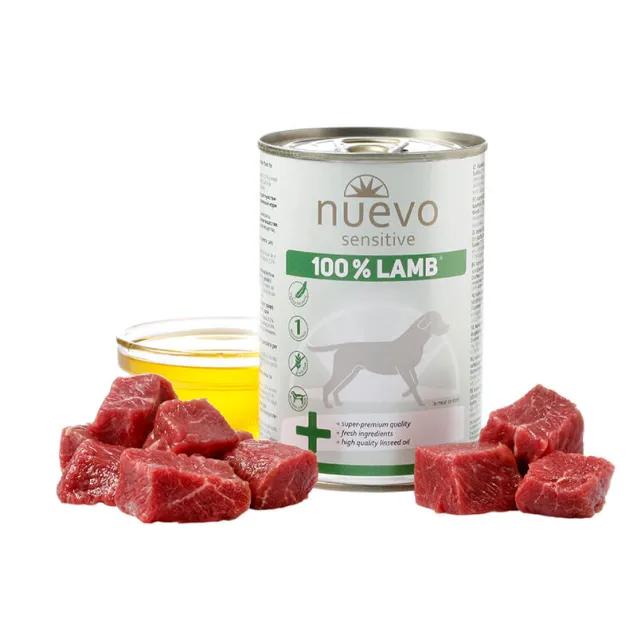 nuevo cento per cento sensitive umido per cani agnello