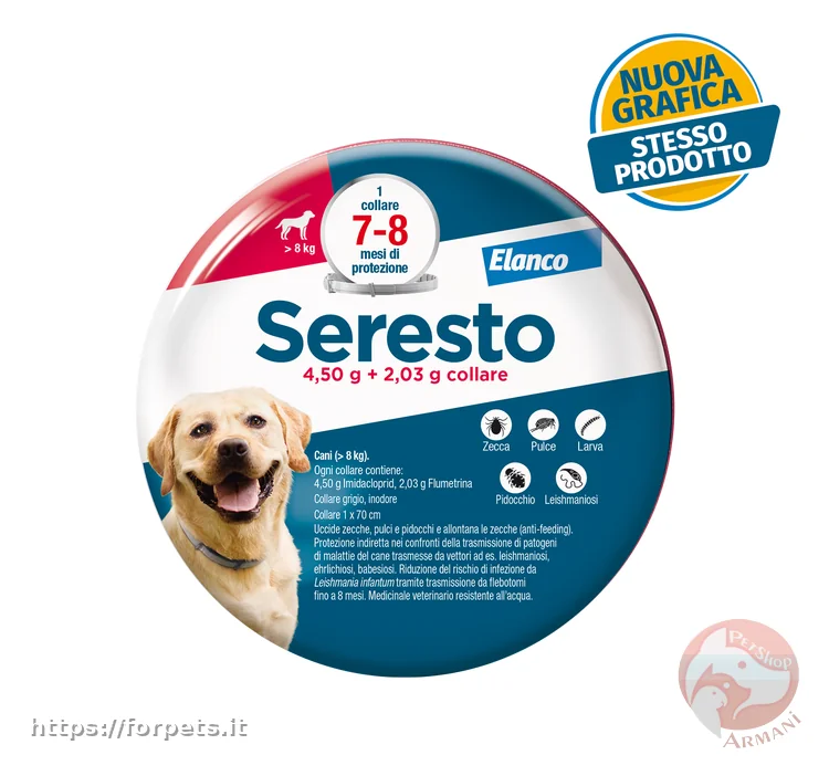 Seresto collare antiparassitario per cani oltre gli 8 kg