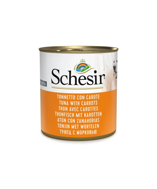 schesir umido per cani tonnetto con carote in gelatina 285g