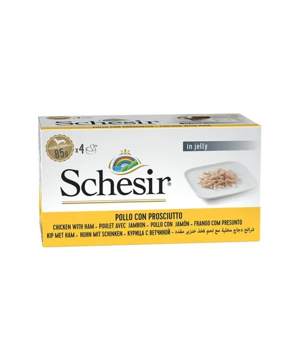 schesir filetti di pollo con prosciutto in gelatina 85g in lattina
