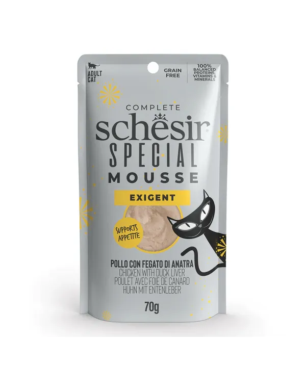 schesir exigent pollo con fegato di anatra in mousse 70g in busta