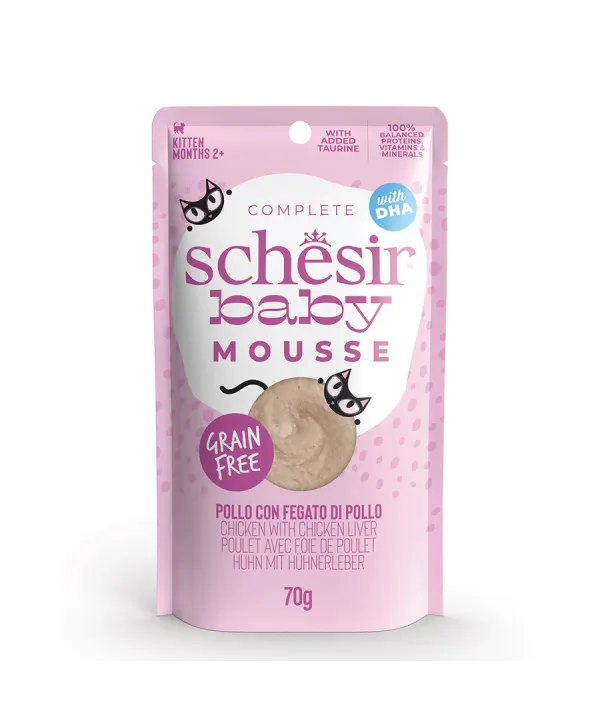 schesir pollo con fegato di pollo in mousse 70g in busta