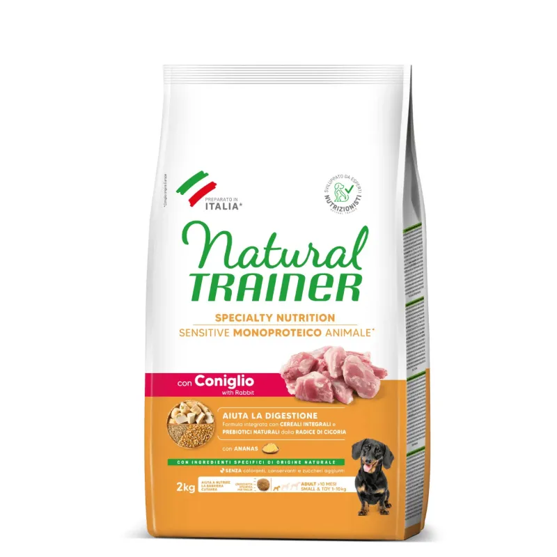 natural trainer specialty nutrition sensitive monoproteico no gluten small&toy adult con anatra e cereali integrali 2 kg - Vista Principale 2