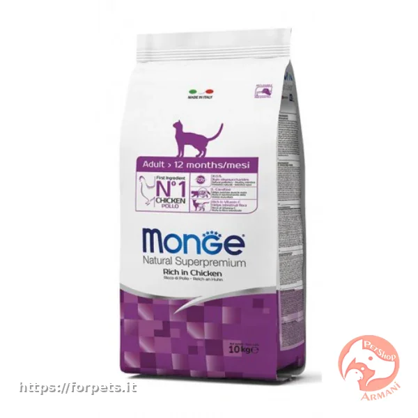 Immagine di anteprima del prodotto dal titolo: Monge Natural Superpremium Adult Cat Ricco in Pollo ACQUISTABILE A PESO