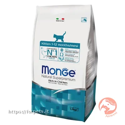 Immagine di anteprima del prodotto dal titolo: Monge Natural Superpremium Kitten Ricco di Pollo AQUISTABILE A PESO
