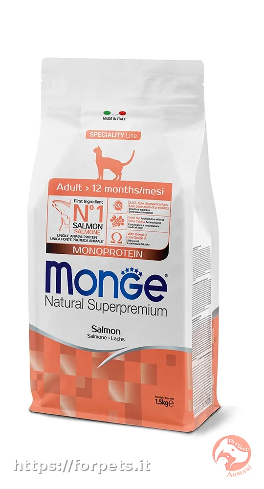 Immagine di anteprima del prodotto dal titolo: Monge Gatto Adult Salmone sacco da 10 Kg