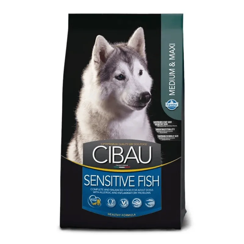 cibau cane adult medium & maxi sensitive fish 12 kg - Vista Principale 2